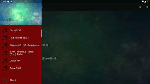 Captura de tela do Dance Music Radio - Modo Clássico