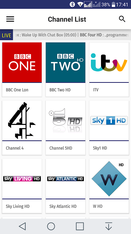 Captura de tela do Uk Tv Epg Free - Modo Clássico